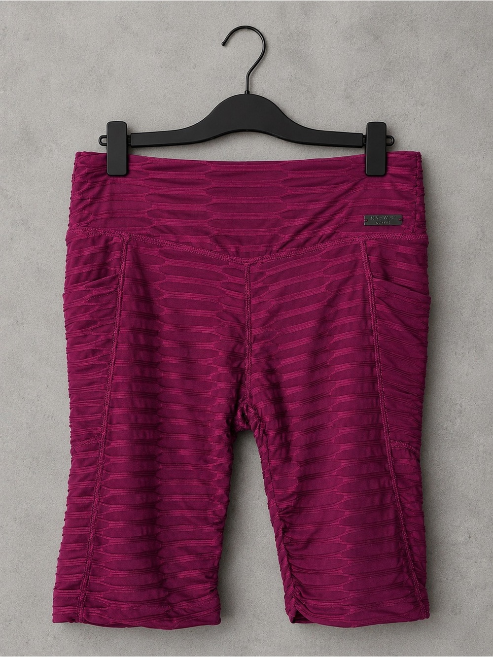 NWT Nine West Active Textured Biker Shorts M Berry Pink Workout